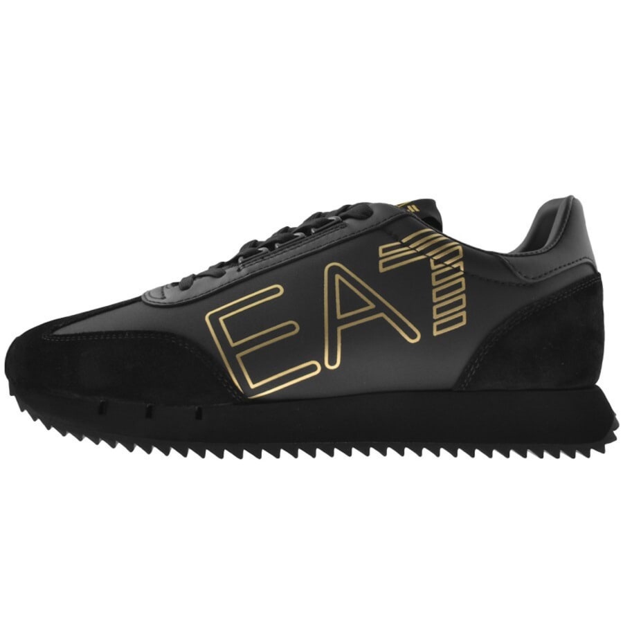 EA7 Emporio Armani Logo Trainers Black Mainline Menswear Denmark